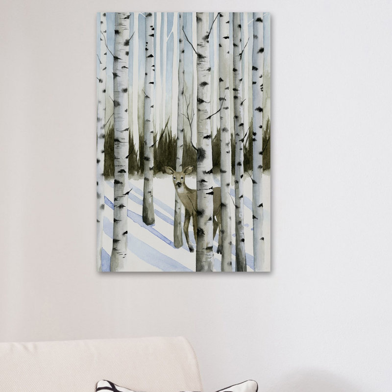«Deer in Snowfall II», impression sur toile tendue, H 18 po x l 12 po x P 1,5 po