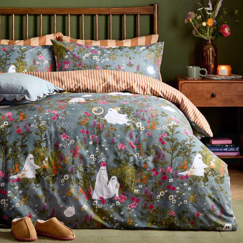 Bootanical Forest Floral Duvet Cover Set, Super King Bed Duvet Cover + 2 Pillowcases