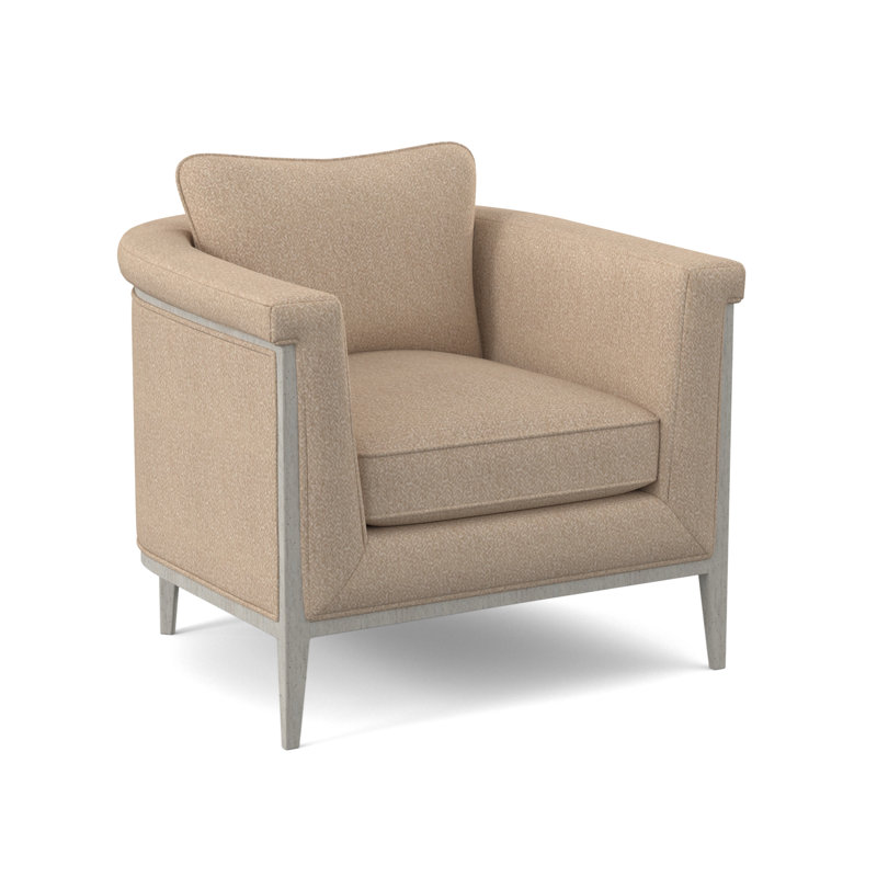 Chalice Upholstered Barrel Chair, Maya Wheat, Bisque
