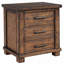 Table de chevet rustique en bois massif récupéré à trois tiroirs Rustic