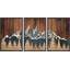 «Western Wood Effect Landscape», œuvre d'art de la forêt de montagne abstraite brune, images murales de cabane de ferme rustique, ensemble de 3 impressions sur toile encadrées-87369854-87369855