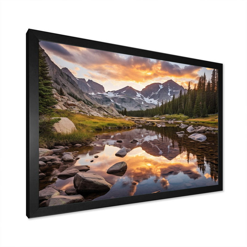 Colorado Mountain Senerity III - Colorado Wall Art, Black, 12" H x 20" W, Framed Print