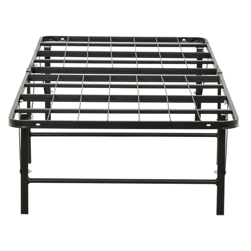 Bedroom Furniture Solid Metal Foundation Bed Frame Base, Strong Mattress Platform Bed Frame Frame, Black, Twin