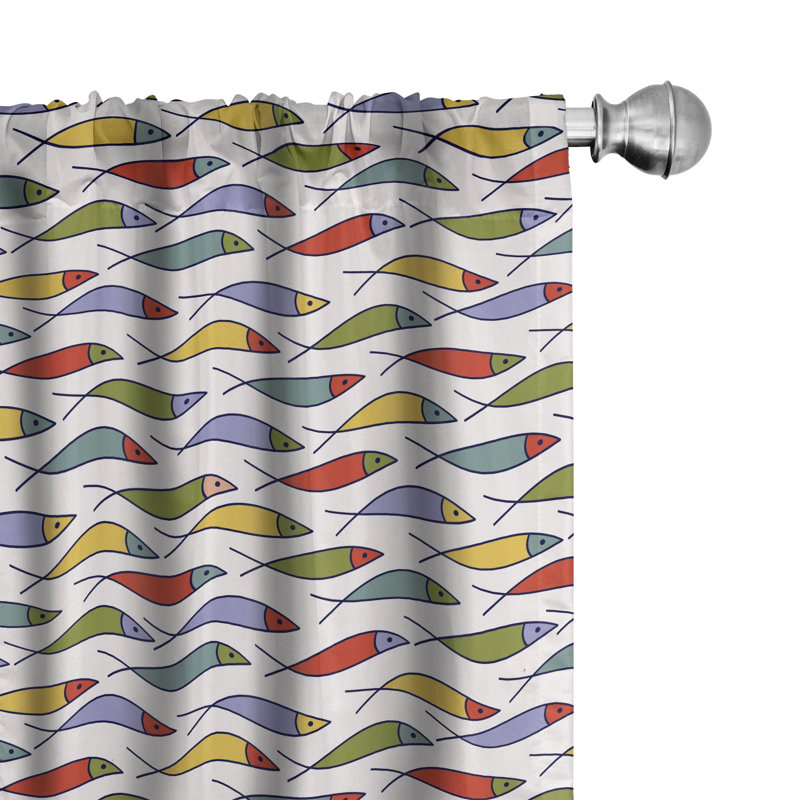 Underwater Semi-Sheer Rod Pocket Curtain Panels, 28" x 84"