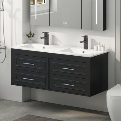 Ensemble meuble-lavabo simple de 122 cm avec lavabo en résine SMC