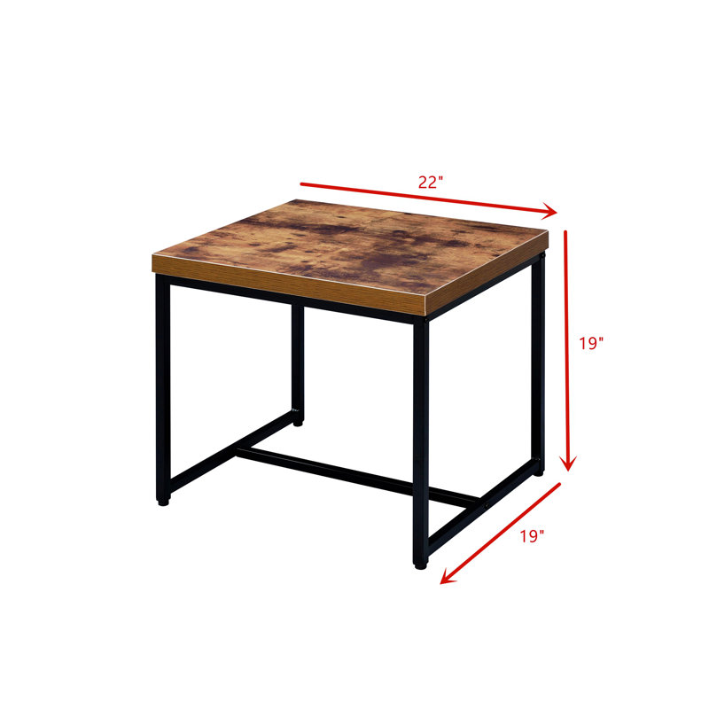 Rectangular Sled End Table, Oak Wood