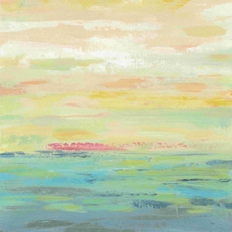 «Pink Clouds I» par Silvia Vassileva - peinture sur toile tendue, H 12 po x l 12 po, Toile tendue, Non