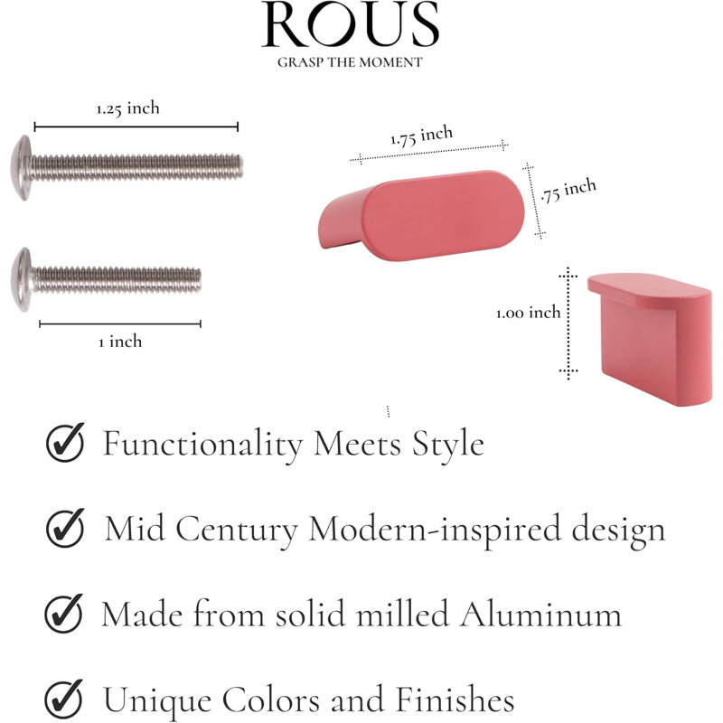 1.75" Oval Knob, Blush (Pink)