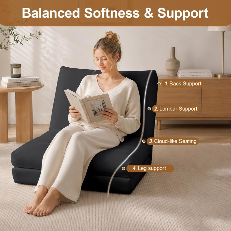 Bean Bag Lounger, Dark Gray