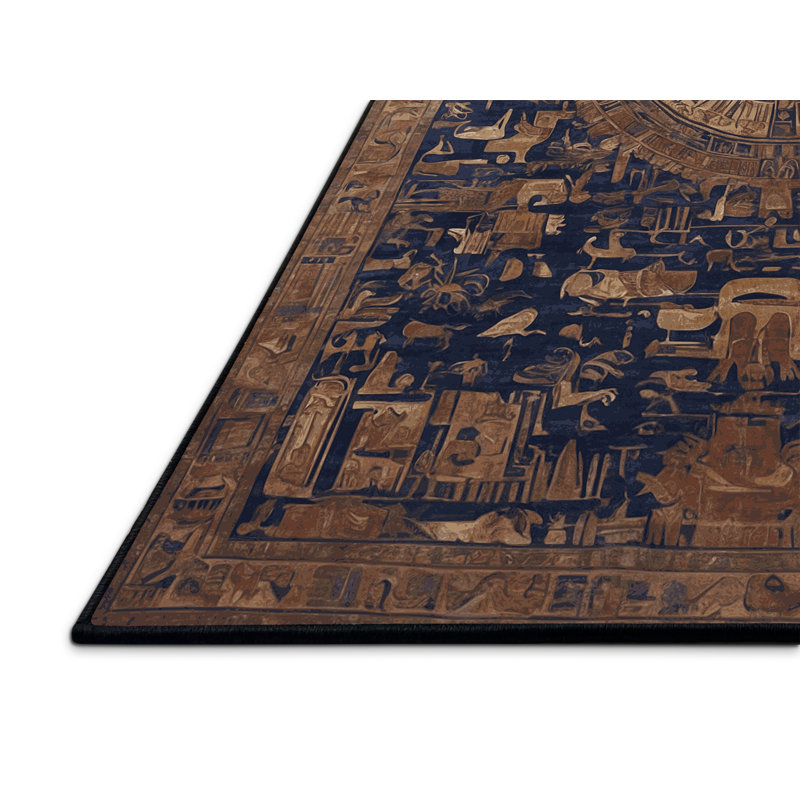 Tapis brun soyeux et moelleux, Rond 8 pi