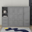 Grand lit escamotable mural avec placard, tiroirs et tablettes-1458228510