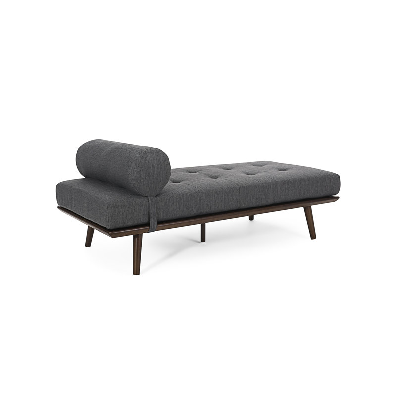 Chaise Lounge, Charcoal Fabric