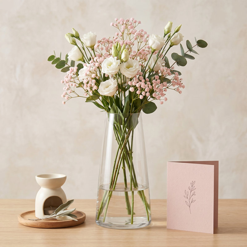 Vase en cristal transparent pour décoration de maison ou de bureau, design simple et élégant