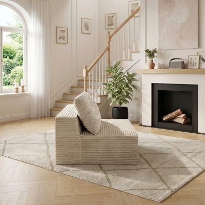 Modern Armless Floor-Hugging Modular Compression Sofa