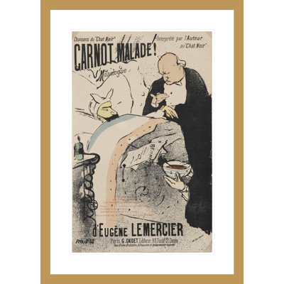 Music Sheet for Carnot Malade (Sick President Carnot) by Henri de Toulouse-Lautrec -Framed Giclee Print
