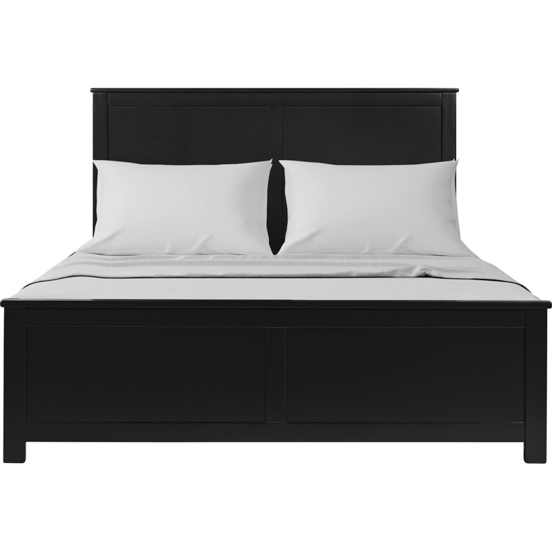 Winston Platform Bed with Paneled Headboard and Footboard, Queen, Black