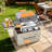 16,000 BTU Dual-Burner Tabletop Propane Grill – Stainless Steel Portable BBQ with Side Shelves, Ideal for Patio, Camping & Backyard Grilling