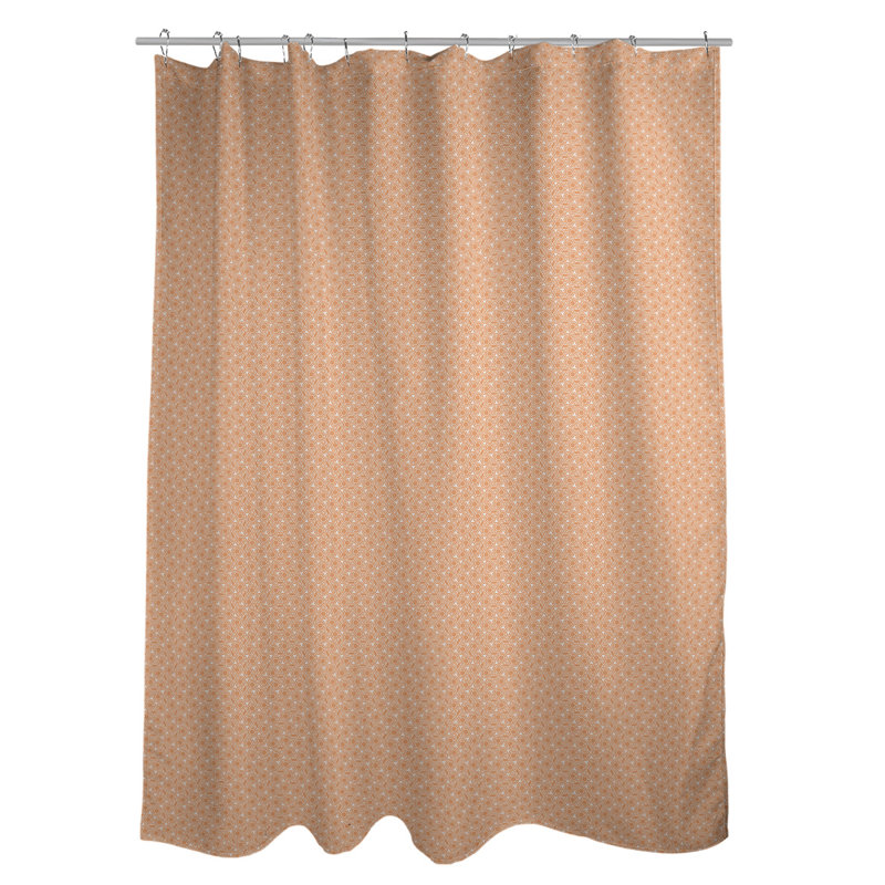 Rideau de douche simple hexagonal classique, Orange pastel, Classic Hexagonal