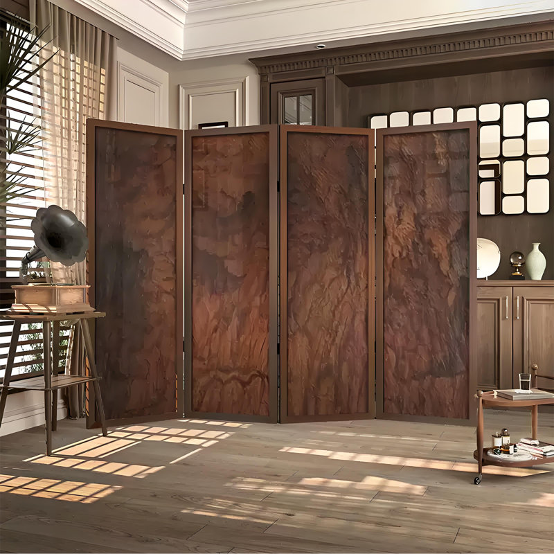 Paravent rétro Wabi-Sabi, H 78,74 po x l 94,49 po x P 1,57 po