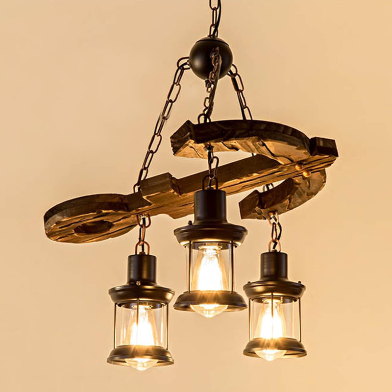 Luminaire suspendu rustique 3 lumières Farmhouse Chandelier
