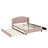 Queen Size Upholstered Platform Bed With Wingback Headboard, Trundle And Drawers-2005472822
