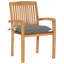 Chaise de patio en teck avec coussins-1046992589