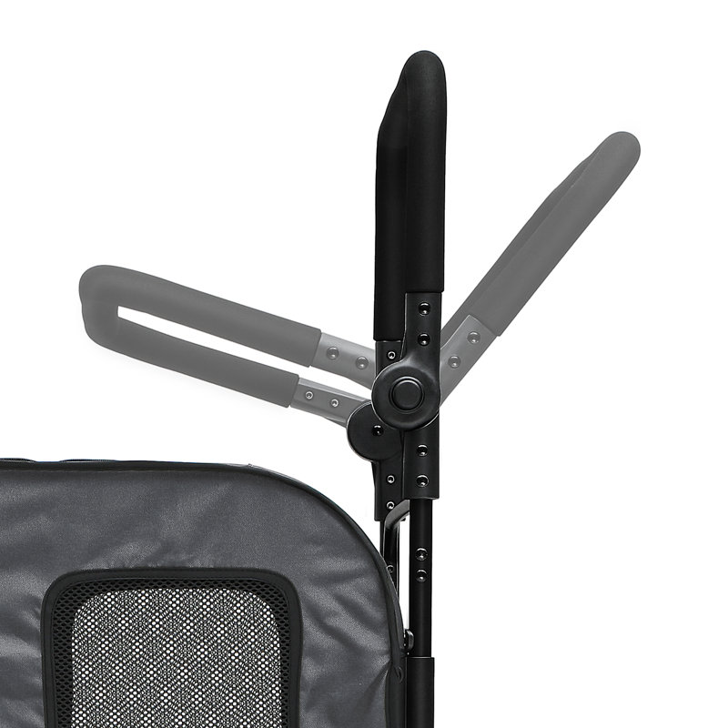 Foldable 39"D Large Pet Stroller with Brake, Gray