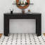 Console moderne avec design cannelé, plateau ovale et 2 tiroirs-119691895