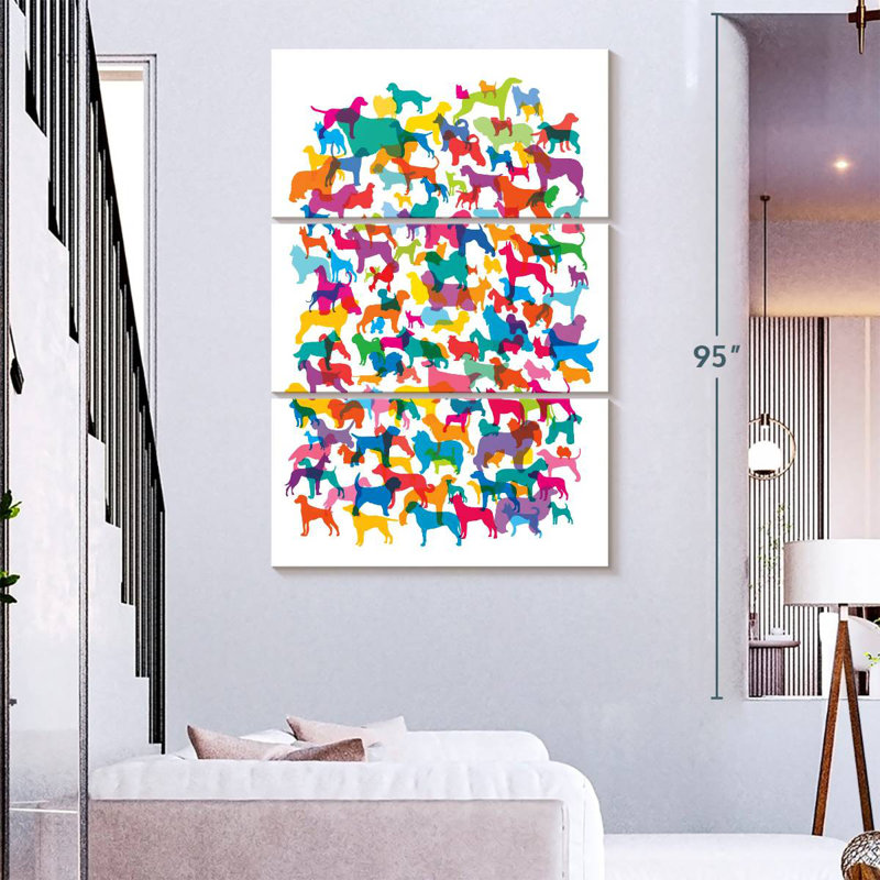 Brampt Dogs I, 74" H x 48" W