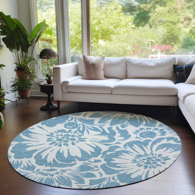 Kinslee Washable Floral Indoor / Outdoor Rug
