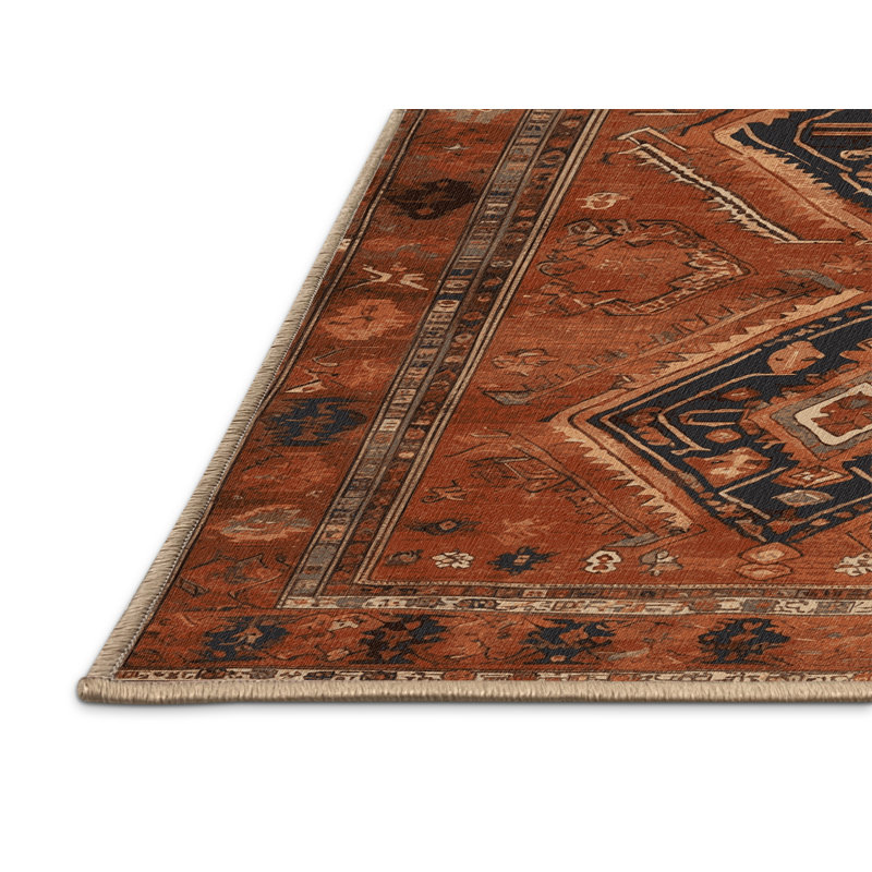 Tapis brun turc lavable à la machine, Rectangle 4pi x 6 pi