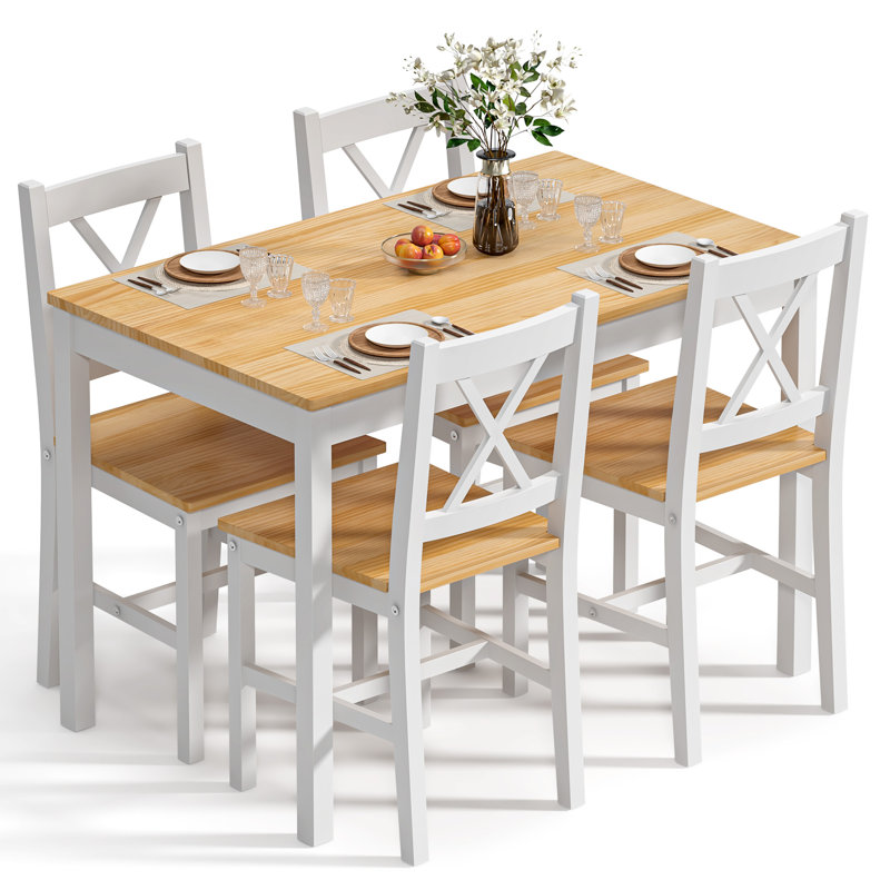 Dining Table Set, Yellow, 29" H x 43" W x 26" D