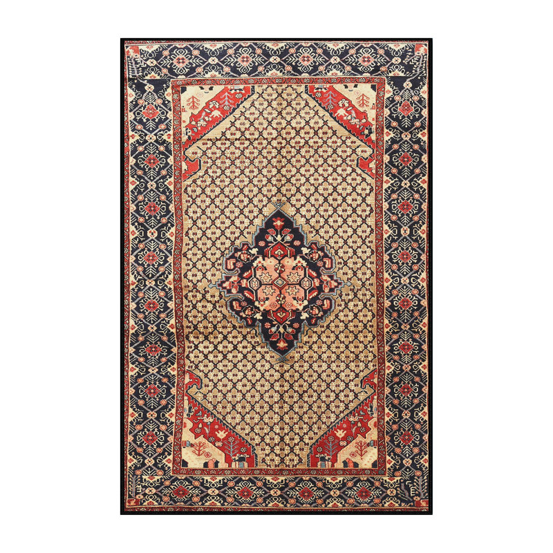 Tapis beige/rouge traditionnel Lathbury, Rectangle 2 pi x 5 pi