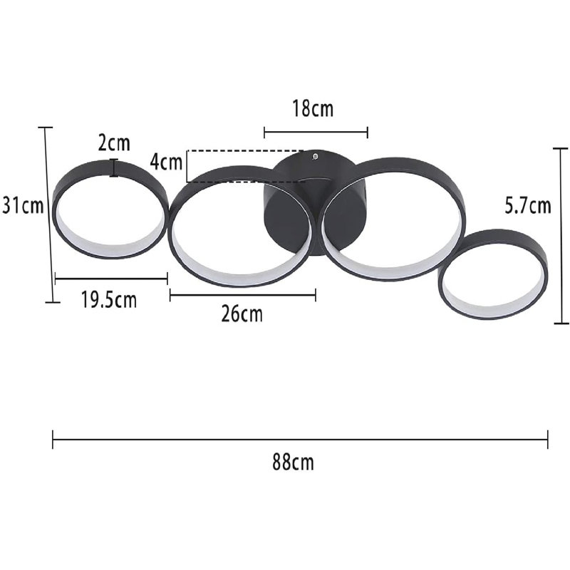 Belliere LED Flush Mount, Black