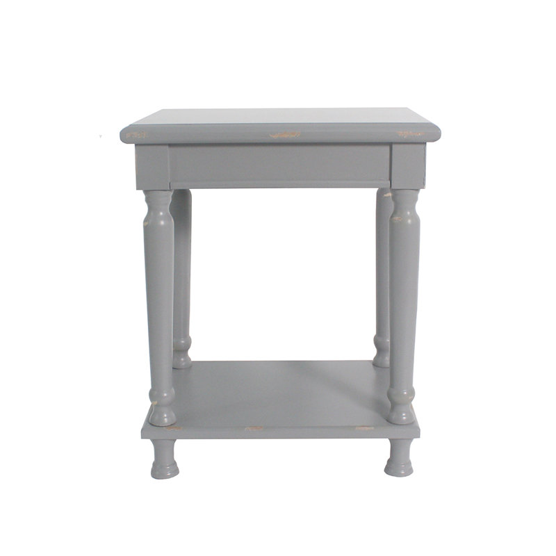 Ashford Solid Wood Top End Table, Gray