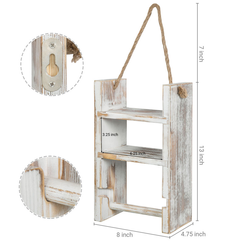 Wall Mount Toilet Roll Holder with 2 Shelves