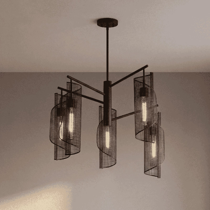 Nygaard 5-Light Chandelier in Matte Black, Matte Black