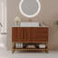 Meuble-lavabo autoportant 36 po avec lavabo en céramique et plateau en pierre frittée 36 po, meuble-lavabo en bois et or pour la salle de bain-397760588