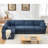 Modular Sectional Sofa Set Convertible L - Shaped 5 - Seat Reversible Rolled Arms Soft-617638743