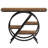 39.4" Industrial 4-Tier Entryway Console Table With Geometric Circle Metal Frame & Storage Shelves - Rustic Brown Accent Sofa Table For Living Room & Hallway
