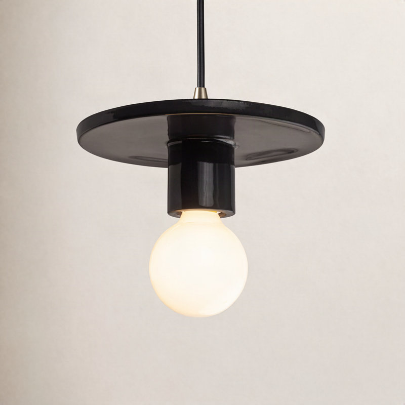 Luminaire suspendu à 1 lumière Leni, Lustre noir, Laiton antique