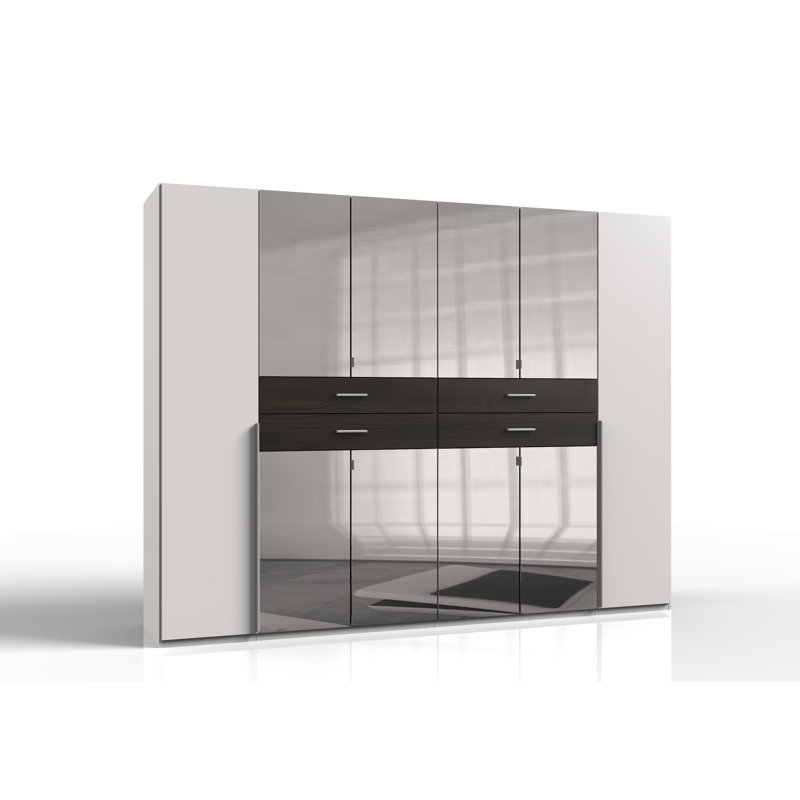 Amandus Hinge-Door Wardrobe, White/Carbon Oak