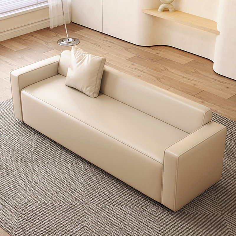 Beige Upholstered Bench, 23.62"H x 55.12"W x 21.65"D, Beige
