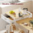 Stylish Two-Tone Kitchen Island with Extendable Dining & Storage(Excluding chairs and benches)
