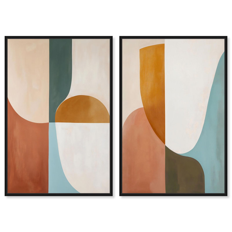 Bohemian Interlude Set Canvas Print Abstract Wall Art Set by Art Remedy, Black Frame, 10 x 15, H 16 po x l 11 po, Black Frame