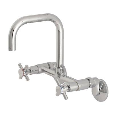 Kingston Brass Concord Double-Handle 2-Hole Wall-Mount Bridge Kitchen Faucet