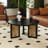 31.5" Black Solid Wood Round Coffee Table