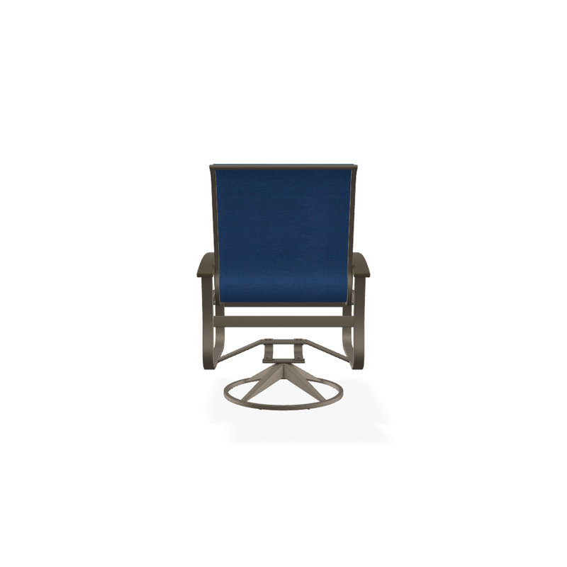 Belle Isle Outdoor Dining Armchair, Beachwood P40, Gloss White, Cobalt 35D Sunbrella®