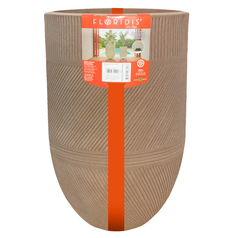 Pot à fleurs Floridis Argos Cachepot, H 28,15 po x l 17,7 po x P 17,7 po, Beige