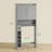 Modern Over The Toilet Storage Cabinet With 2 Doors, Above Commode Storage Cabinet With Toilet Paper Holder, Gray-1427527027